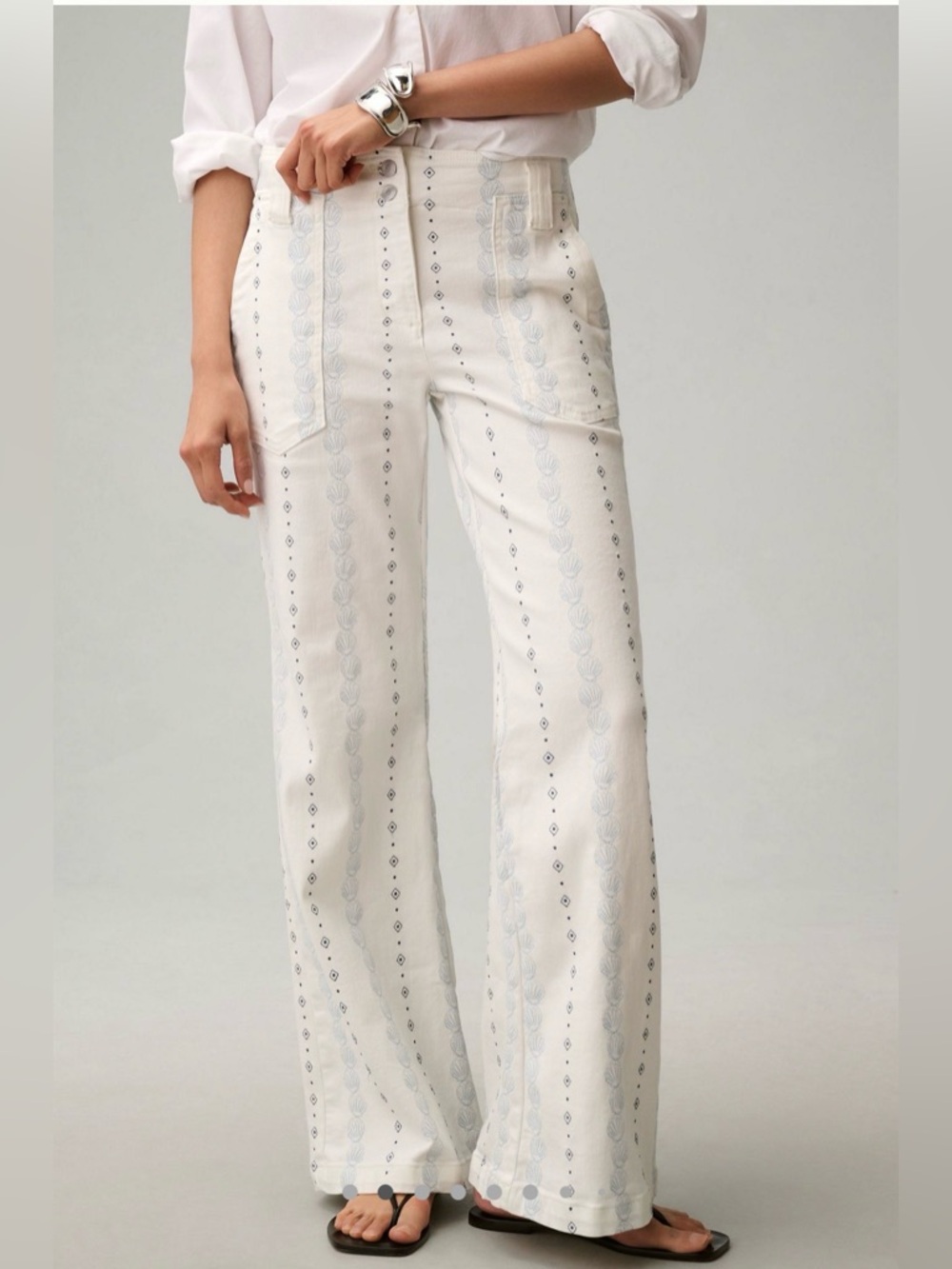 Maeve The Naomi High-Rise Flare Jeans: Patterned Stripe Edition 30 P